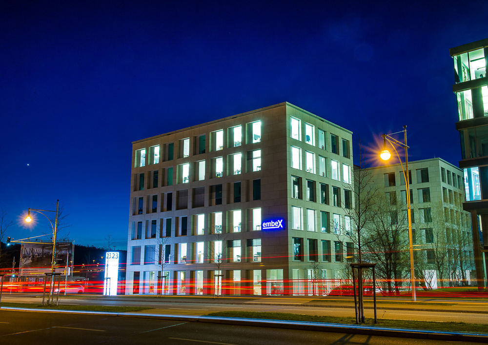 Das embeX-Haus ist das erste mit DGNB-Silber zertifizierte Büro- und Verwaltungsgebäude in Freiburg Bild: STRABAG Real Estate GmbH