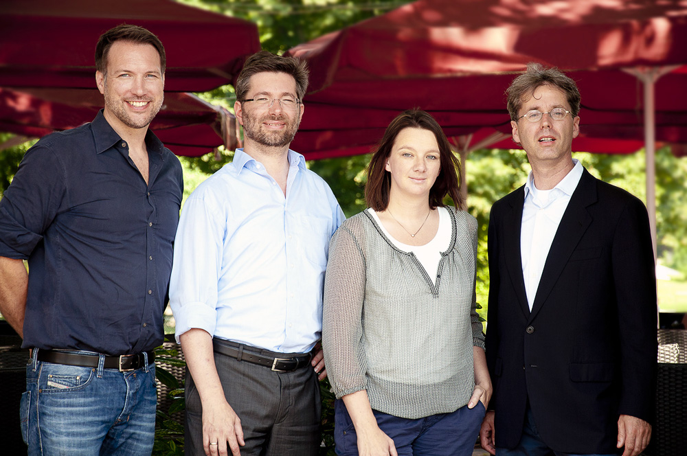 Vorstand der Reservix Holding AG (v.l.n.r.): Helge Hollander, Johannes Güntert, Katrin Stahlberg und Johannes Tolle.