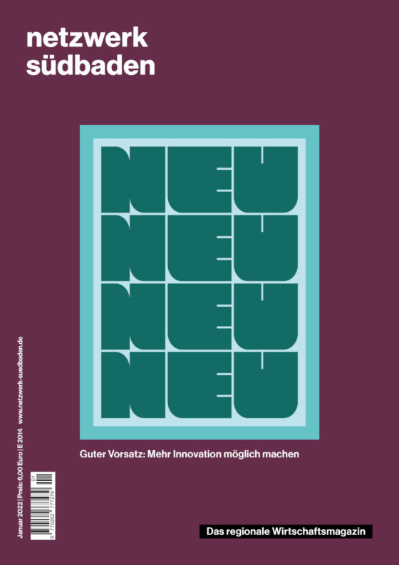 Titelcover netzwerk sübaden Ausgabe Januar 2022 "Inovation"