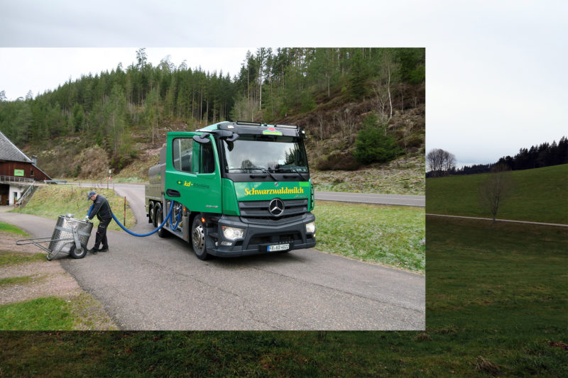 Milchsammelwagen unterwegs im Schwarzwald