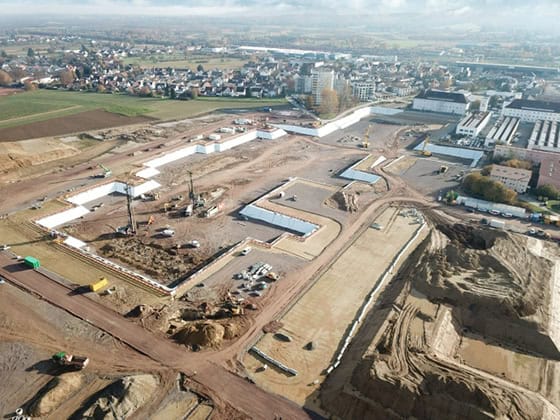 Die Baustelle für das neue Ortenau Klinikum aus der Luft.