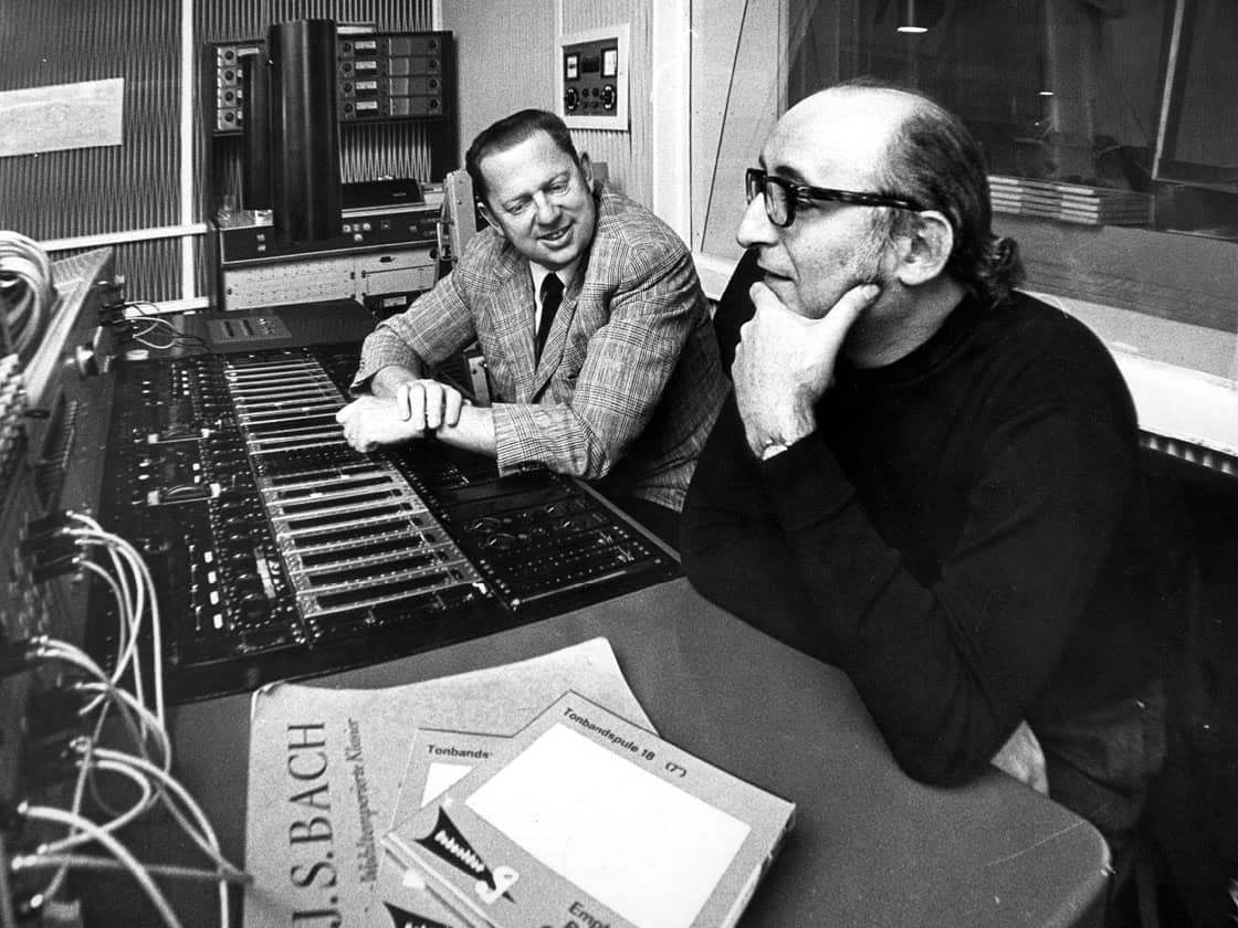 MPS-Studio Besitzer Hans Georg Brunner-Schwer und der große Pianist Friedrich Gulda
