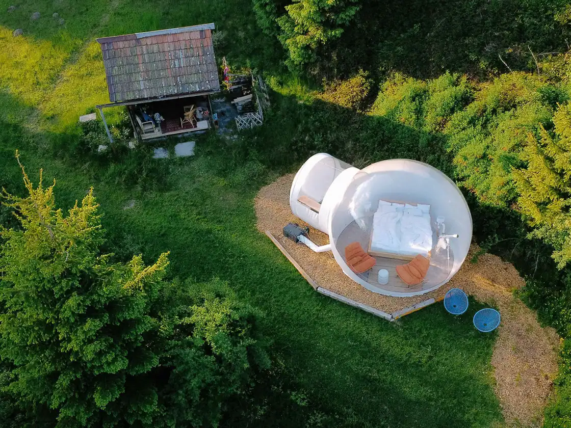 Bubble Tent im Wald in Todtmoos